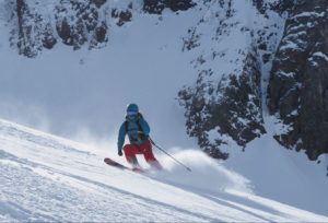 Carving up the Furggsattel slope above Zermatt March 24th 2022