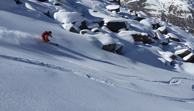 Zermatt Gant Hohtälli Freeride Ski Area Fresh Deep Powder